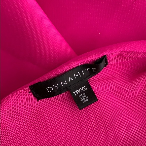 Fuchsia Peplum Tank Top (Dynamite) - Picture 4 of 5